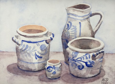 20171123: Keulse Potten. Aquarel 30x40