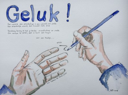 20180210: Gedicht over geluk, Ina Sipkes de Smit, 2005. aquarel 30x40 cm.