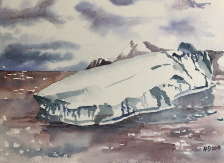 20181122: Ijsschots aquarel 30x22 cm