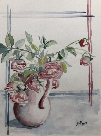 20190615: Rozen, Frankrijk. aquarel 30x40 cm
