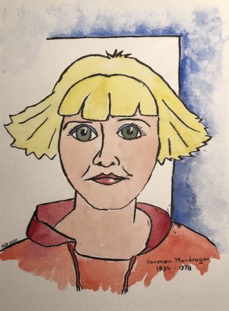 20210214: An Ode To Woman: 30 dagen achter elkaar een portret: Kunstenaars, inkt en aquarel, 30x40 cm