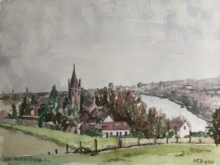20210220: St. Petersberg, aquarel 30x40 cm