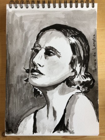 20210221: An Ode To Woman: 30 dagen achter elkaar een portret. Kunstenaars, inkt, A4