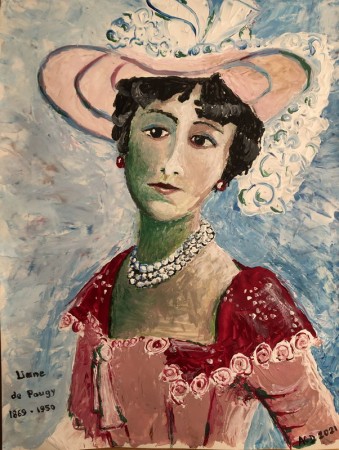 20210224: An Ode To Woman: 30 dagen achter elkaar een portret. met hoed, acryl 35x45 cm