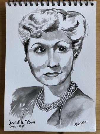 20210312: An Ode To Woman: 30 dagen achter elkaar een portret. historie, inkt A4