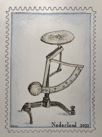 20210327: Brievenweger inkt en aquarelpotlood A4